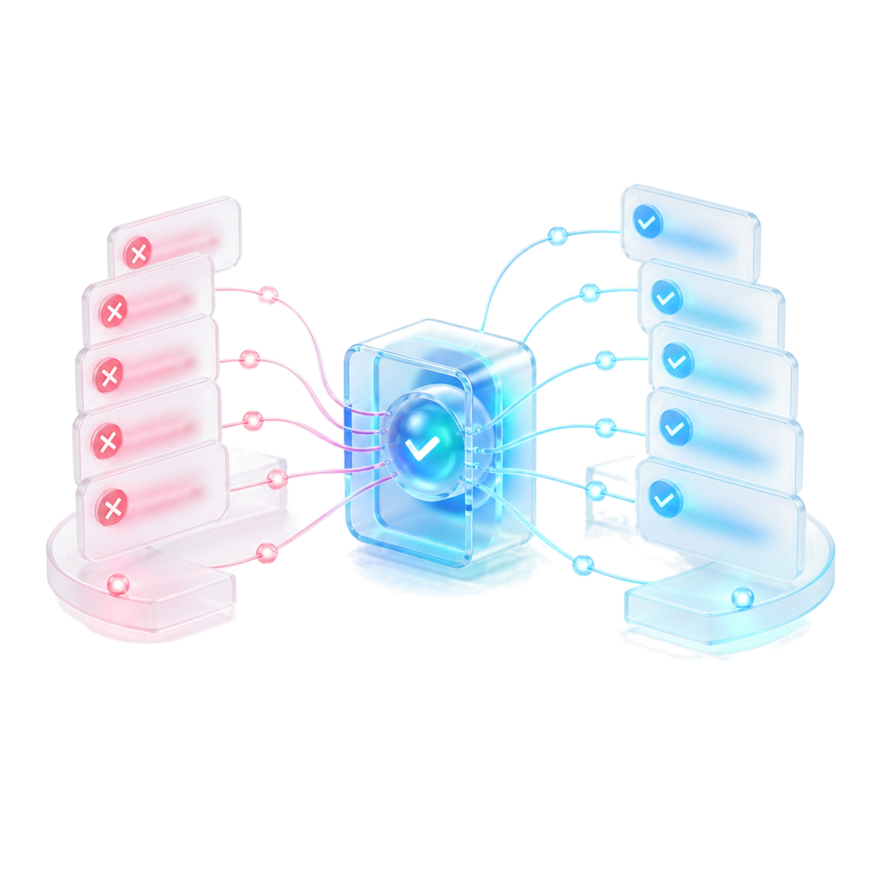 3D bounce replacement visual with invalid email records replaced by verified contacts