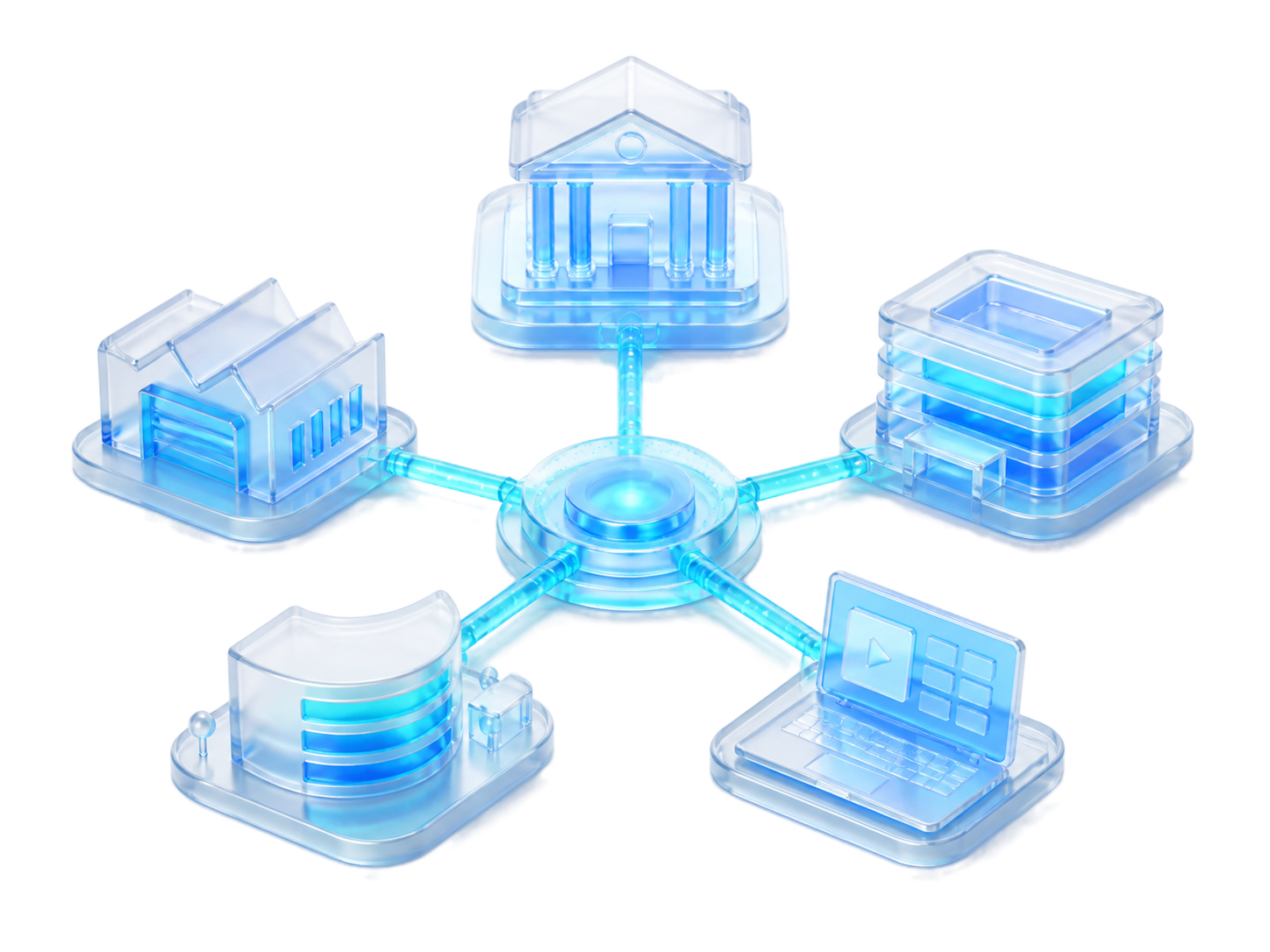 Glass education campus network connecting schools, colleges, learning platforms, and institutional data