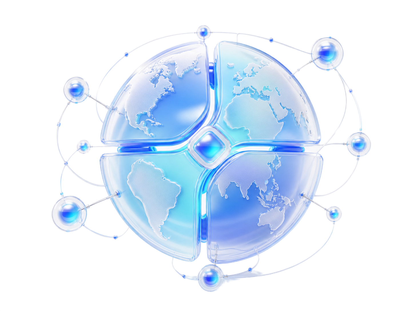 Glass regional data atlas linked to verified business audience nodes