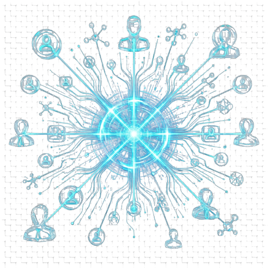 Glass data network representing audience expansion from matched customer signals