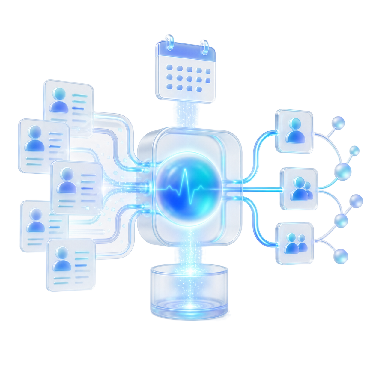 3D post-event enrichment workflow with attendee records and CRM routing nodes