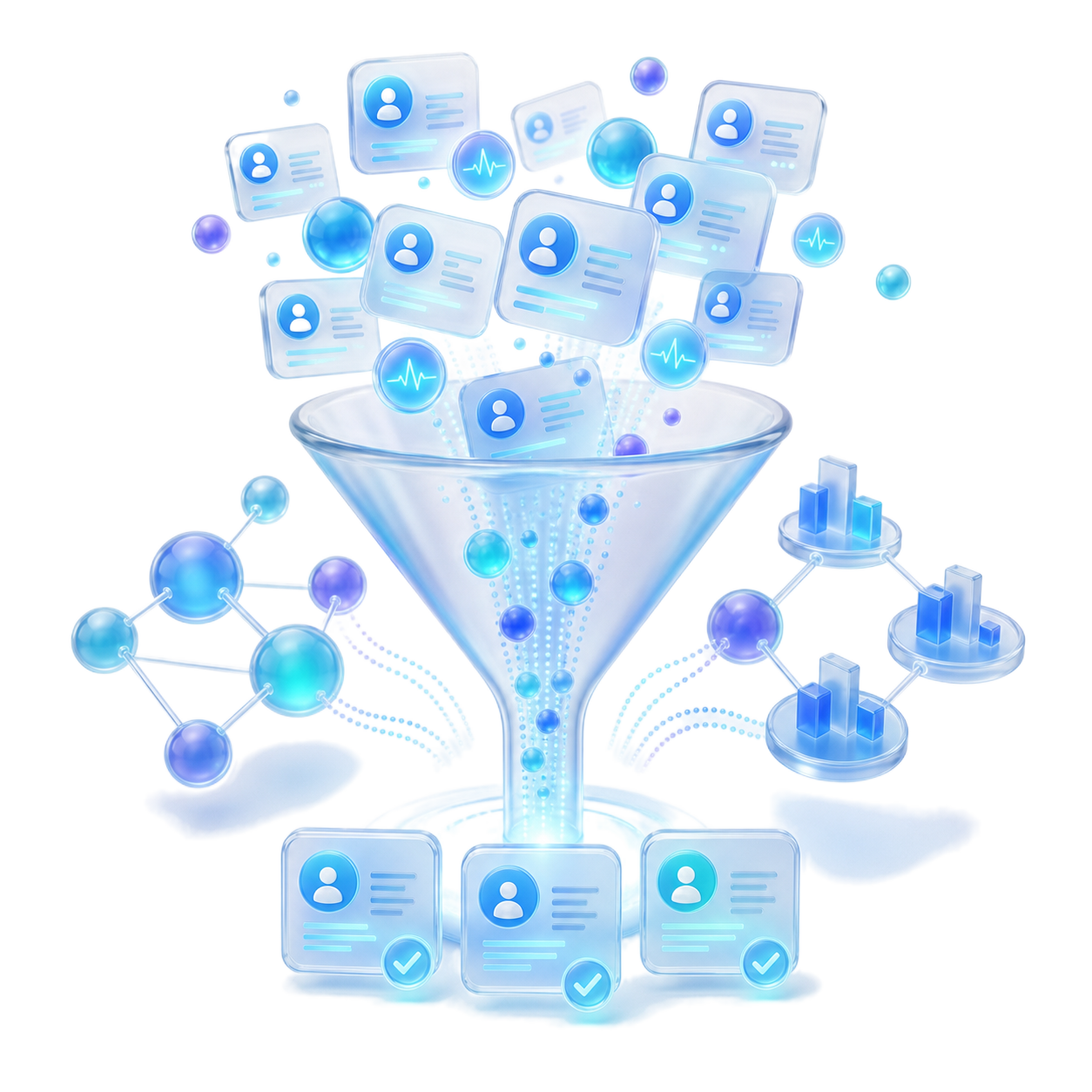 Lead funnel visual showing prospect signals flowing into a qualified outbound list